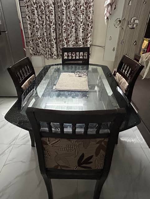 Glass-Top Six-Seater Dining Set