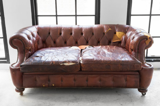 Brown Leather Chesterfield Sofa