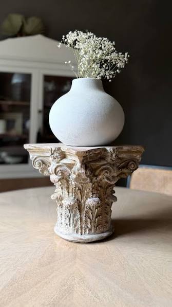 Carved Corinthian Column Pedestal
