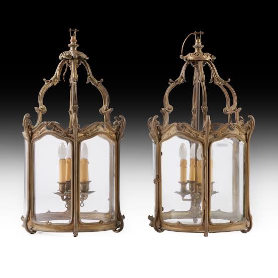 Pair of Antique Brass Lanterns